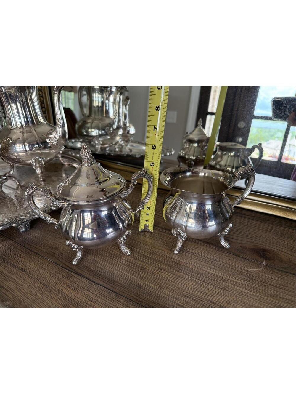 Towle Grand Duchess Style Silverplate 4-Pc. Tea Set with Ornate Sheridan Tray - Picture 2 of 9